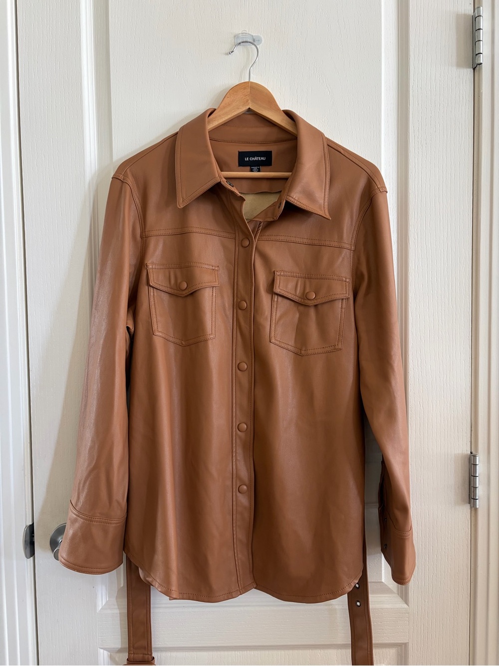 le chateau Brown Faux Leather Jacket